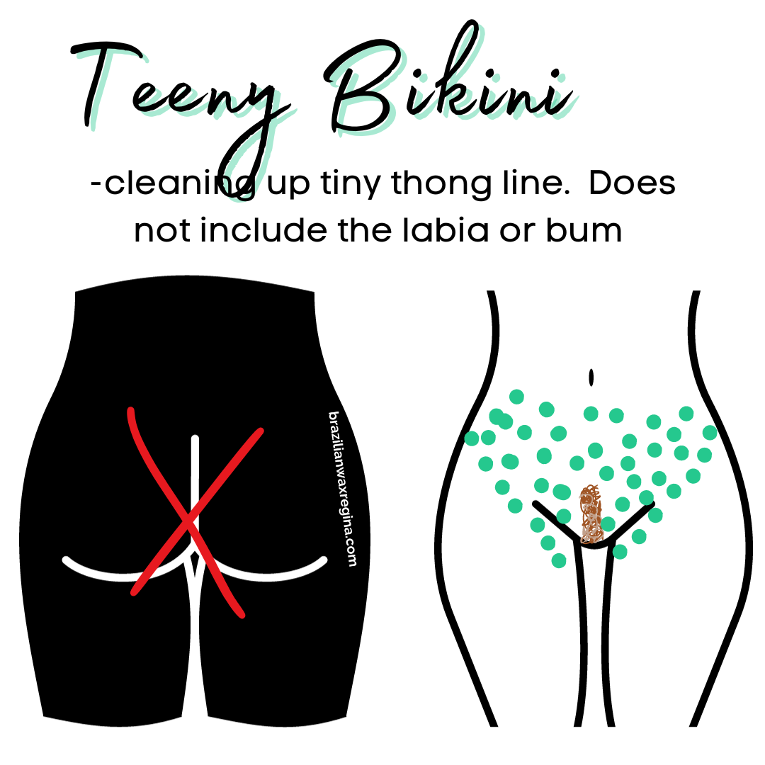 Brazilian Wax Regina- Areas that get waxed when you get a Teeny Bikini